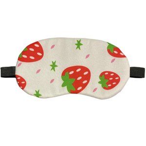 White Summer Fruit Theme Sleeping Mask w/ Elastic Back for Sleep or Travel